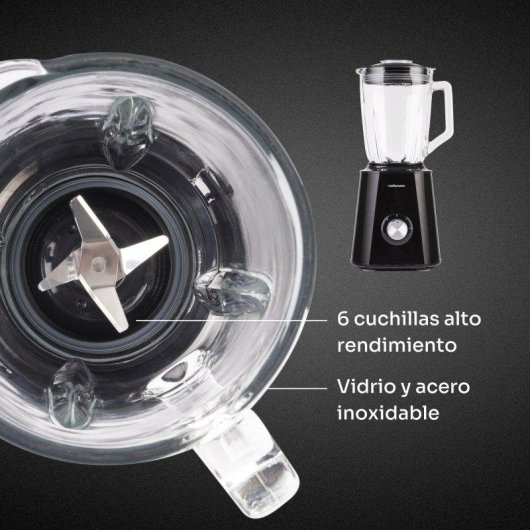 Batidora de vaso Mellerware Mixy! 1500W Turbo 1.5L jarra 2 velocidades Cuchillas de 6 hojas