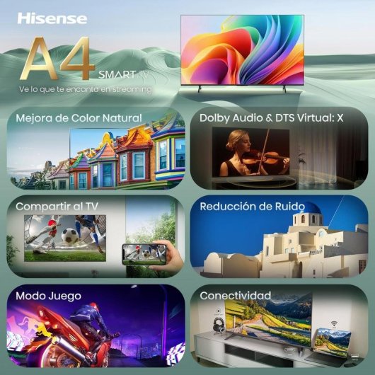TV Hisense QLED 40A4S 40" Full HD 60Hz Smart TV HomeOS HDR10 Subwoofer Wi-Fi