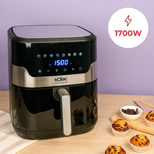 Freidora de Aire Solac Léviter Gourmet G80 8L 1700W Pantalla Digital 8 Programas