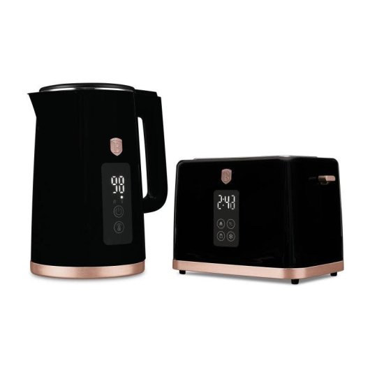 Set Hervidor Eléctrico Tostadora Berlinger Haus Black Rose 2200W 2 Rebanadas