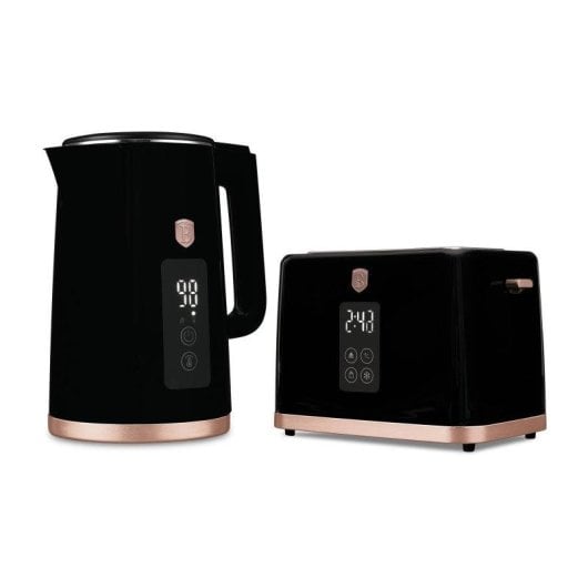 Set Hervidor Eléctrico Tostadora Berlinger Haus Black Rose 2200W 2 Rebanadas