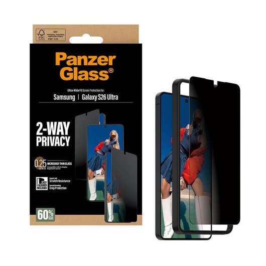 Protector de écran PanzerGlass Samsung Galaxy S26 Ultra avec confidentialité 2 voies