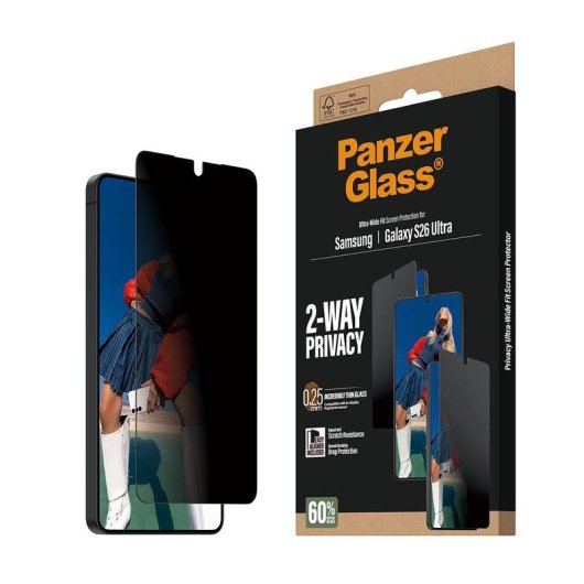 Protector de écran PanzerGlass Samsung Galaxy S26 Ultra avec confidentialité 2 voies
