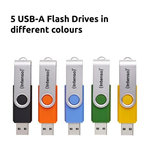 Memoria USB Intenso Office Line 64 GB USB-A 3.2 Gen 1 Multicolor 5 unidades