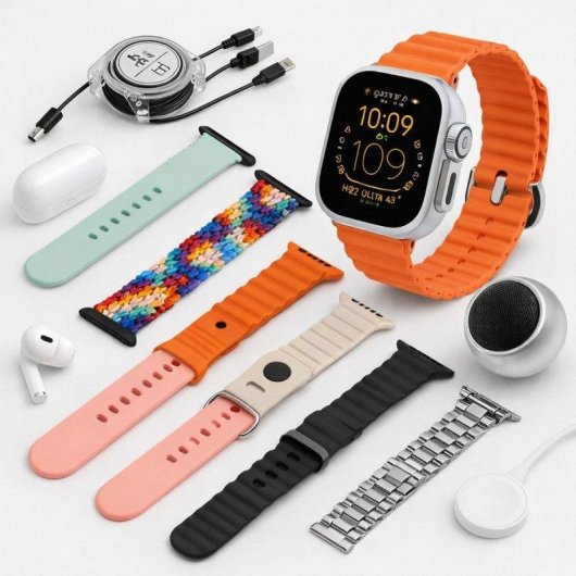 Klack H92 Ultra3 Bluetooth 2,3'' Infinite Display Prateado 7 Braceletes Auriculares