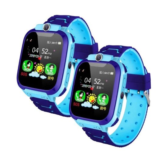 Klack Pack 2 Relojes Inteligentes GPS Botón SOS Cámara HD Azul Control Parental