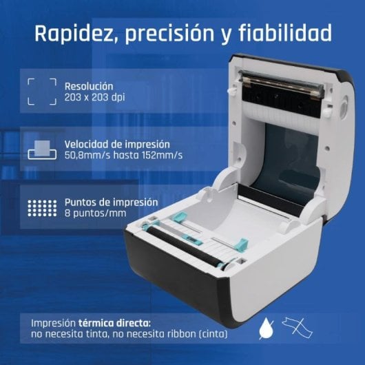 Impressora térmica direta USB Bluetooth Iggual para etiquetas até 4"
