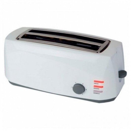 Comelec TP1728 Broodrooster 2 sleuven 1400 W 6 bruiningsstanden Opwarmen Ontdooien Wit
