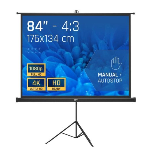 Schermo di proiezione Iggual 84" 176x134 cm con treppiede e borsa