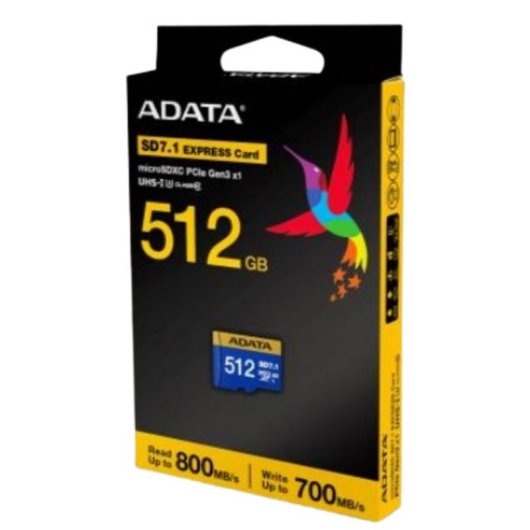 Tarjeta MicroSDXC A-Data UD512GEX3L1-C 512 GB UHS-II 800 MB/s Azul Amarillo