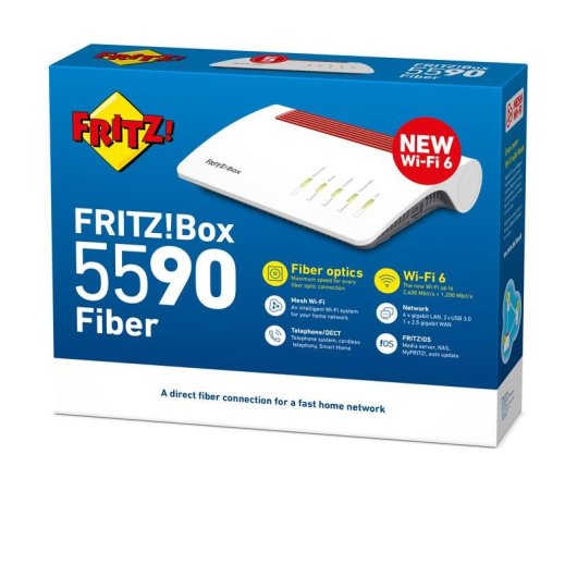 Router Fritz FRITZ!Box 5590 Fiber XGS-PON WiFi 6 2,4Gbps Doble Banda Blanco