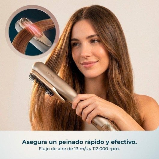 Plancha de Pelo 2 en 1 Cecotec AirLisse ForceDry Duo 4 Ajustes Antiencrespamiento Con Accesorios Plateado