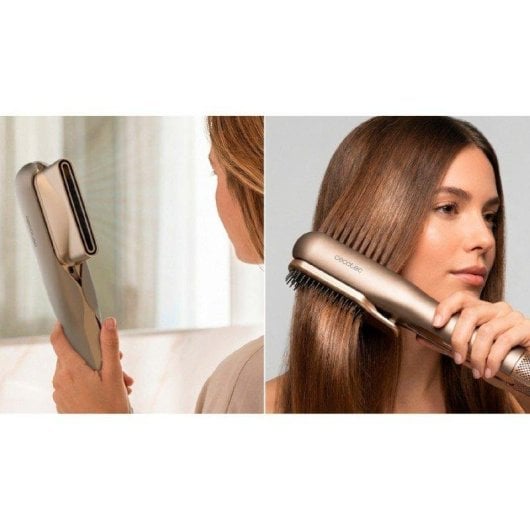 Plancha de Pelo 2 en 1 Cecotec AirLisse ForceDry Duo 4 Ajustes Antiencrespamiento Con Accesorios Plateado