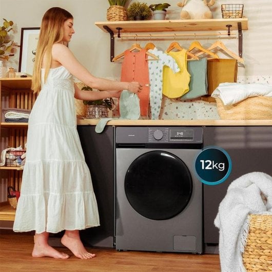 Lavadora Bolero DressCode 12450 Inverter Steel Carga Frontal 12 kg 1400 rpm A-20% Inox