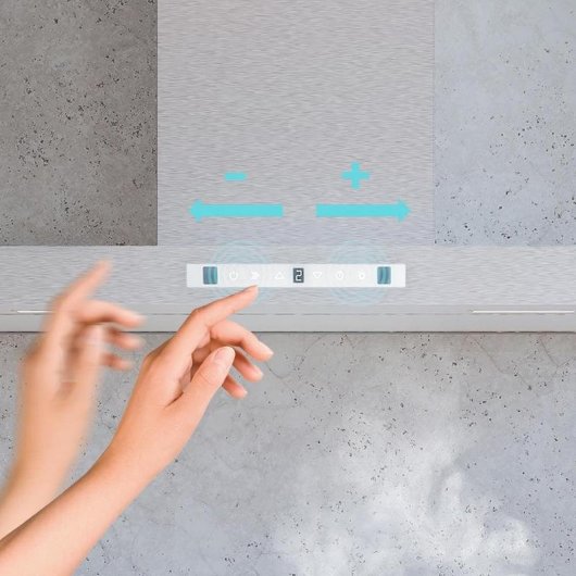 Campana extractora Bolero Flux TT 908000 Slim Glass White Conducción 90cm con control gestual