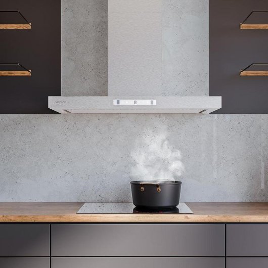 Campana extractora Bolero Flux TT 908000 Slim Glass White Conducción 90cm con control gestual
