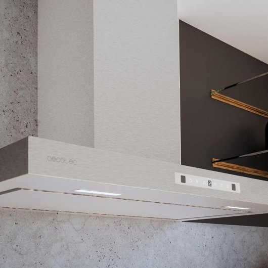 Campana extractora Bolero Flux TT 908000 Slim Glass White Conducción 90cm con control gestual