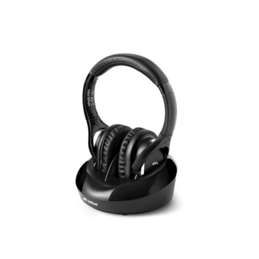 Auriculares Meliconi HP600 Pro sem fios e com cabo RF para música, pretos