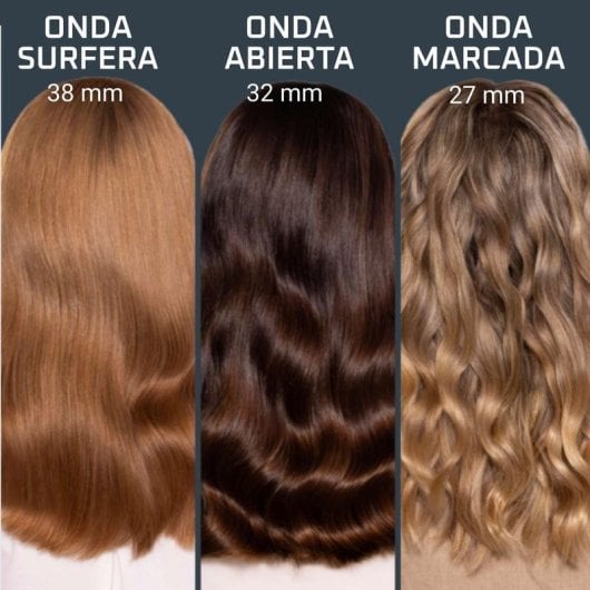 Rizador de Pelo Rowenta 3 en 1 Cerámico Barril Ajustable 27/32/38 mm 150-210 °C 4 Ajustes