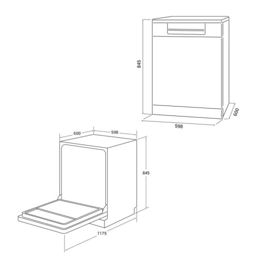 Máquina de lavar loiça Fagor 4LVF-623AD 13 Talheres Classe C Branco LED Autolimpeza