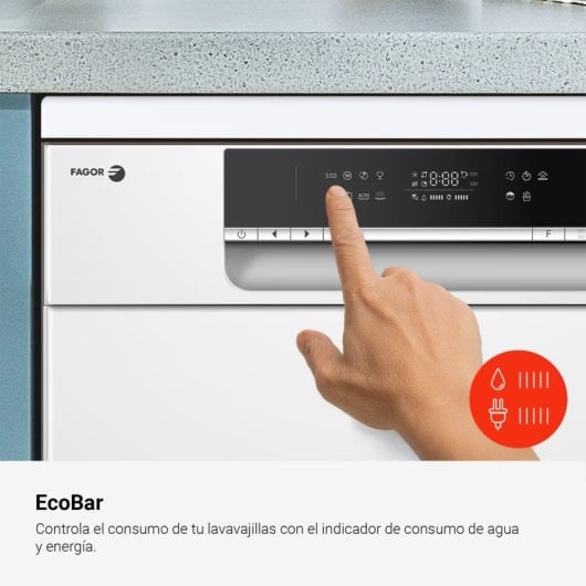 Máquina de lavar loiça Fagor 4LVF-623AD 13 Talheres Classe C Branco LED Autolimpeza