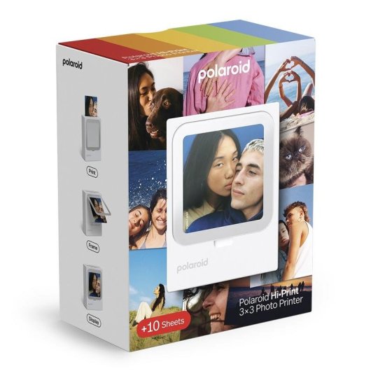 Impresora Fotográfica Bluetooth Polaroid Hi-Print 3x3 con sublimación y 10 impresiones
