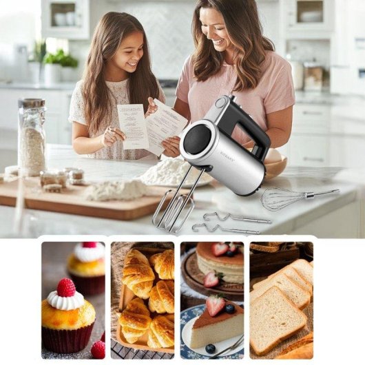 Batidora de mano Dam Electronics Doble Varilla 800W 5 velocidades