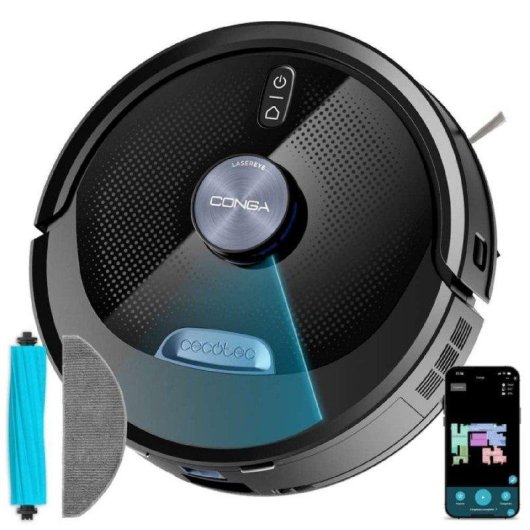 Aspirateur Robot et Laveur Cecotec Conga M80 Dark Navigation Láser 25000 Pa Autonomie 240 min