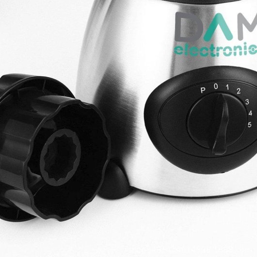 Batidora Dam Electronics 2 en 1 1,5L 1500W Cuchillas Inox Vaso Auxiliar