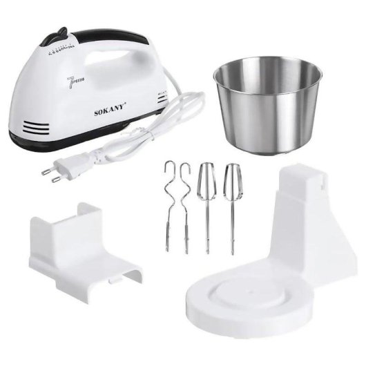 Batidora Eléctrica Doble Dam Electronics con 7 Velocidades y Bol de Acero Inoxidable 2L