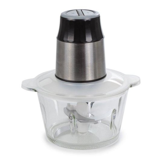 Picadora de alimentos eléctrica Dam Electronics con motor de cobre 300W y vaso de cristal 2 L