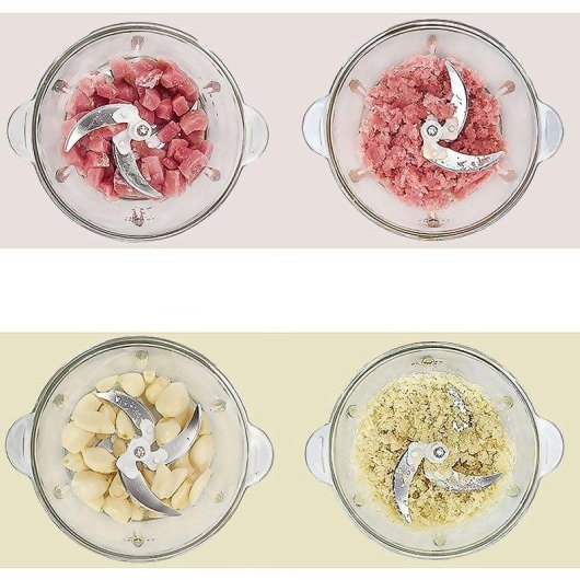 Picadora de alimentos eléctrica Dam Electronics con motor de cobre 300W y vaso de cristal 2 L