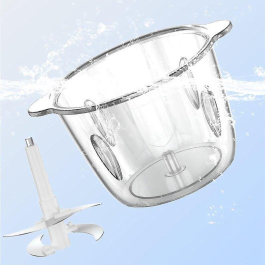 Picadora de alimentos eléctrica Dam Electronics con motor de cobre 300W y vaso de cristal 2 L