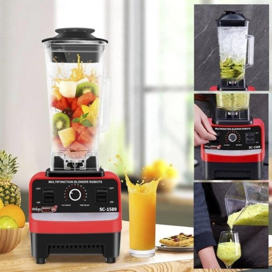 Batidora de vaso Dam Electronics 2L 4300W 6 cuchillas inox pica hielo