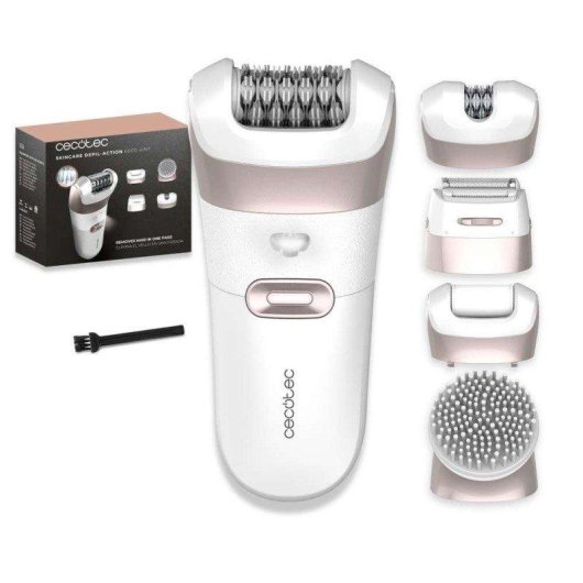 Depiladora Eléctrica Cecotec SkinCare Depil-Action 6000 Inalámbrica 4 Cabezales Resistente al Agua Luz LED