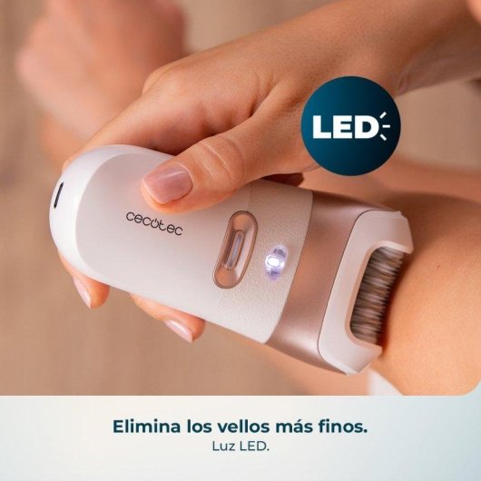 Depiladora Eléctrica Cecotec SkinCare Depil-Action 6000 Inalámbrica 4 Cabezales Resistente al Agua Luz LED