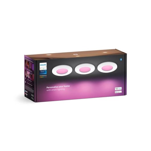 Luminária embutida fina Philips Hue 90 mm Bluetooth/Zigbee Multi