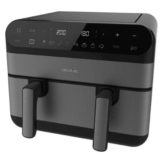 Freidora de Aire Cecotec Cecofry Advance 9000 Full Inox 9L 2800W Doble Cubeta Sync