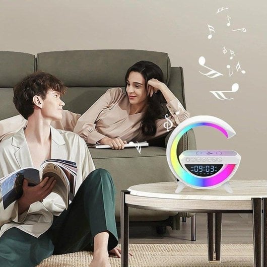 Colunas Dam Electronics Bluetooth 5.2 5W com carregamento sem fios 15W e LED