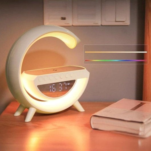 Colunas Dam Electronics Bluetooth 5.2 5W com carregamento sem fios 15W e LED