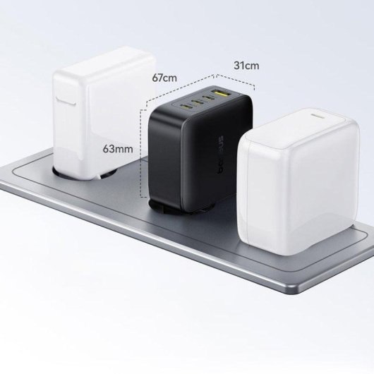 Carregador Rápido Baseus EnerFill FH11 GaN 140W EU Preto Cósmico