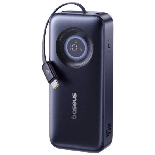 PowerBank Baseus EnerCore CR11 10.000mAh 45W con Cable Retráctil Azul