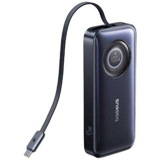PowerBank Baseus EnerCore CR11 10.000mAh 45W con Cable Retráctil Azul