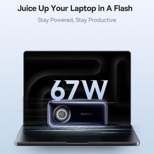 Batería Externa Baseus EnerCore CR11 20000mAh 67W Retráctil Cosmic Black