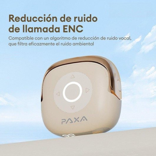 Auriculares Paxa-su6 Bluetooth sem fios com controlo remoto, chamadas e fotos remotas bege