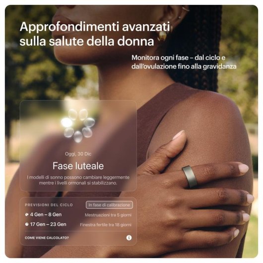 Anello intelligente Ultrahuman Ring AIR Bluetooth Titanio Autonomia 6 giorni Android iOS Ricarica wireless