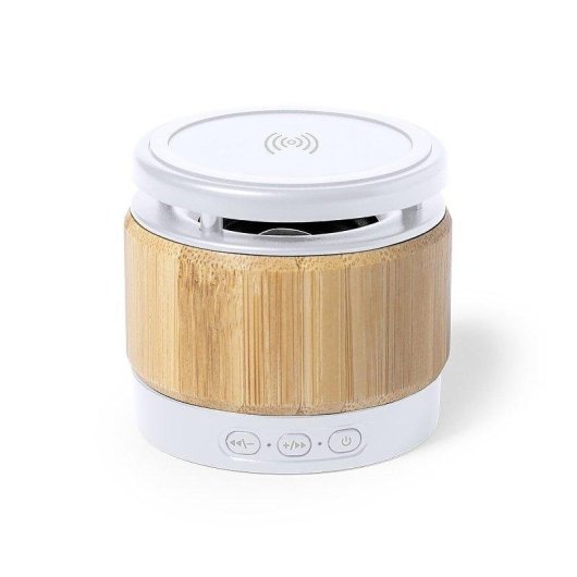 Colunas Dam Electronics Nature Bambu Bluetooth 3W com carregador sem fios 5W