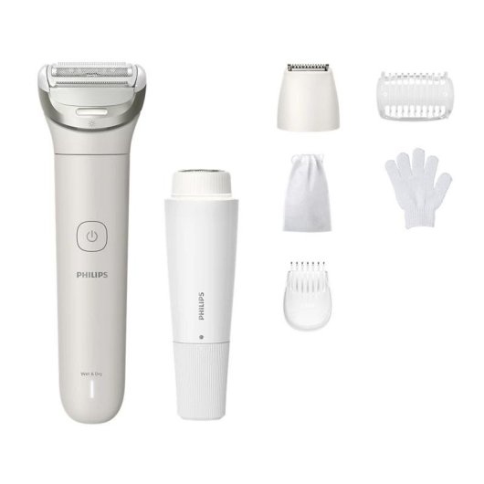 Rasoio Corpo Philips Lady Shaver Series 8000 BRL159/00 Senza Fili 100min Funzionamento a Umido 6 Accessori