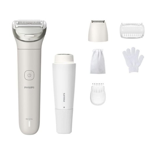 Rasoio Corpo Philips Lady Shaver Series 8000 BRL159/00 Senza Fili 100min Funzionamento a Umido 6 Accessori