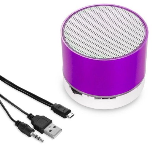 Colunas Compactas Viancos Bluetooth 3.0 3W com Luz LED e Rádio FM